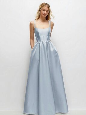 dessy group strapless empire waist cutout dress i think Dessy Collection Strapless Empire Waist Chiffon Gown